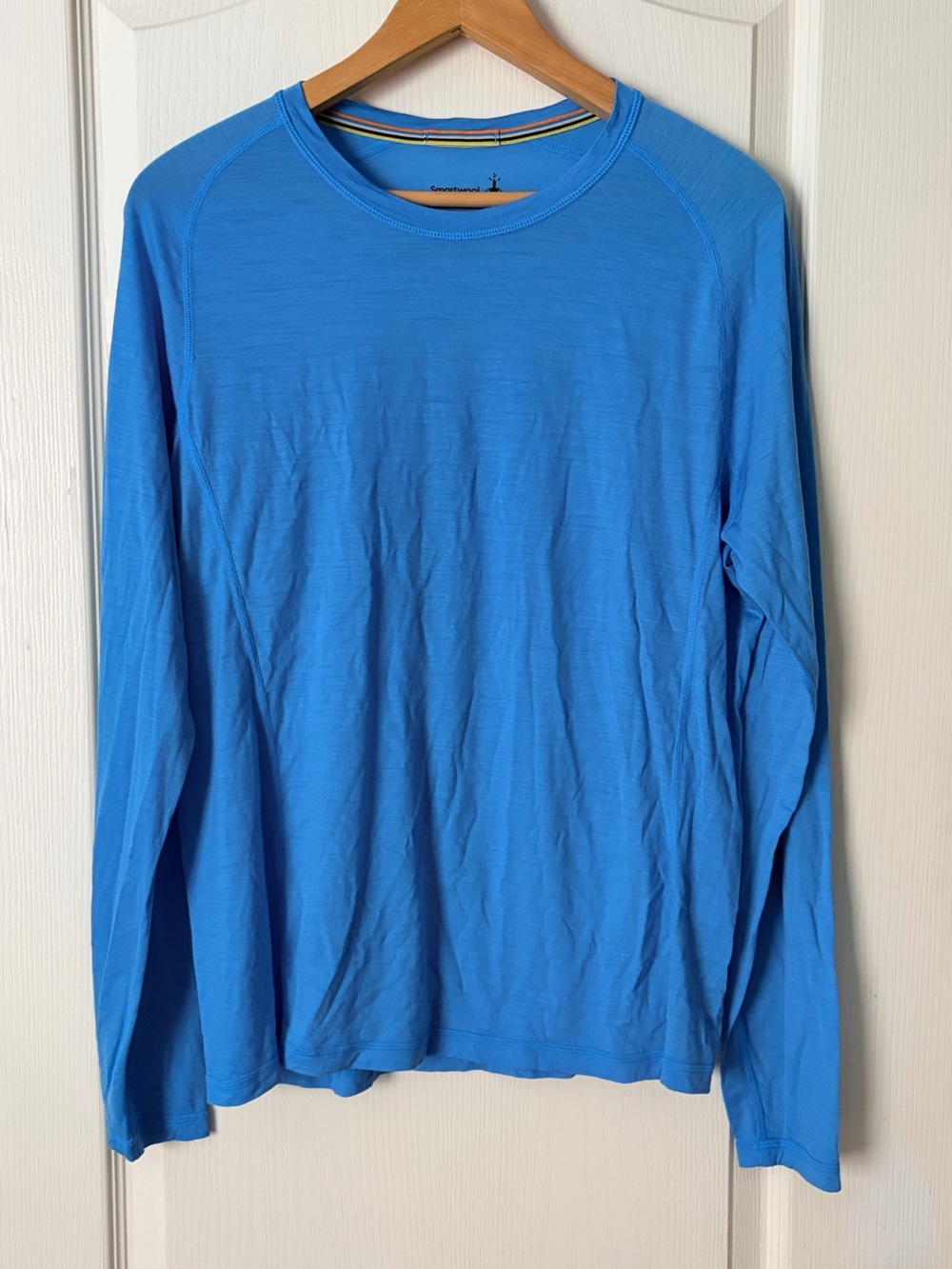 Smartwool Men’s Classic All Season Blue Merino Long Sleeve Base Layer Top, M